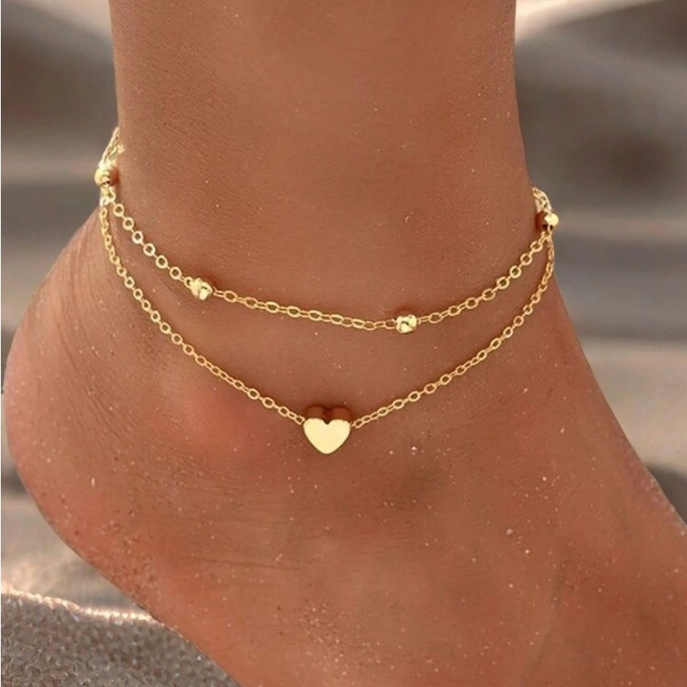 Gold Heart Anklet
